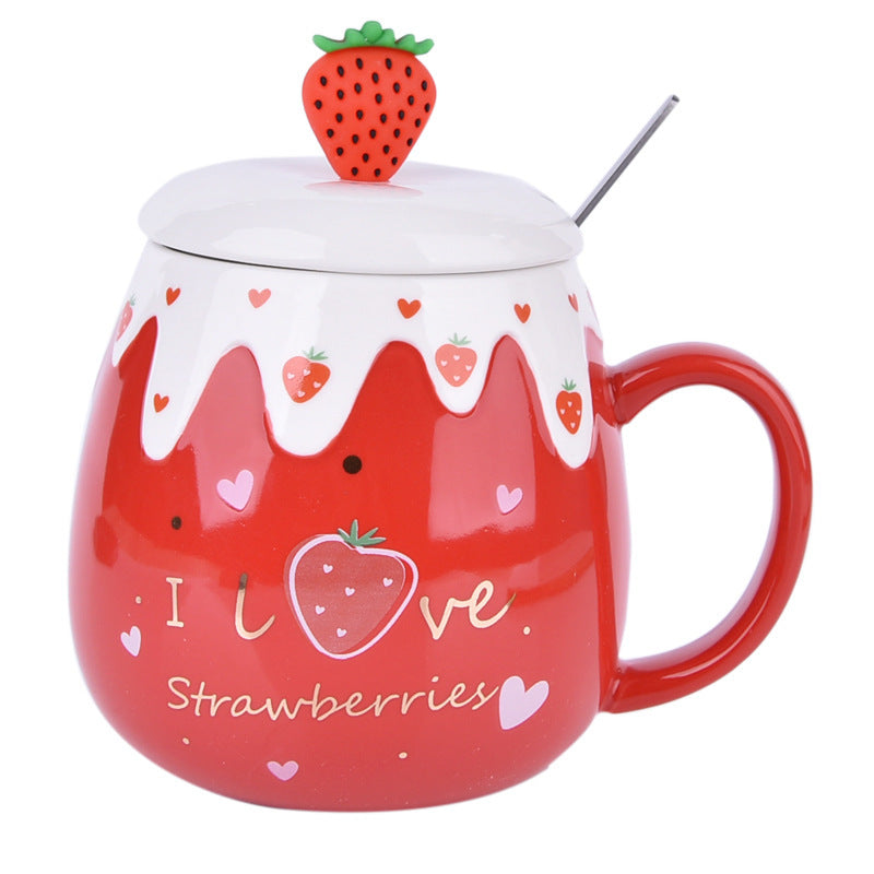 Personalized Mug Ceramic Cup With Lid Spoon