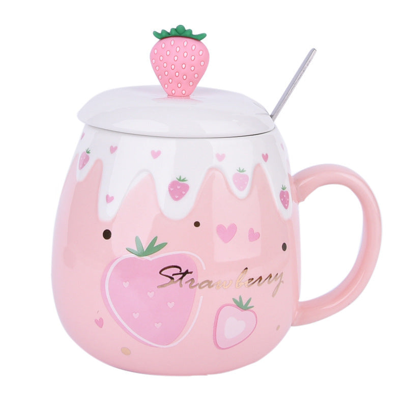 Personalized Mug Ceramic Cup With Lid Spoon