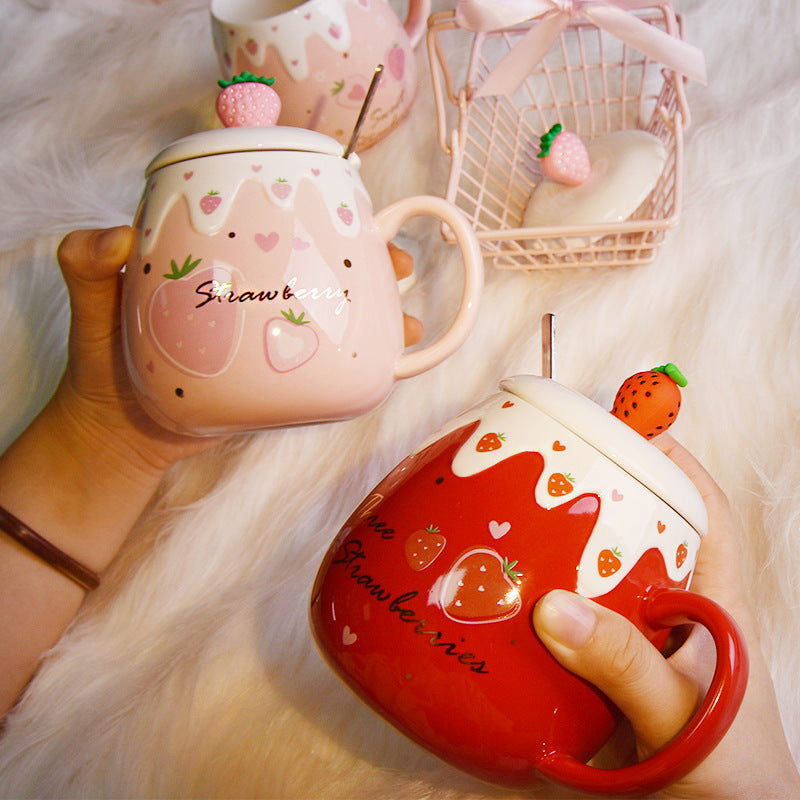 Personalized Mug Ceramic Cup With Lid Spoon