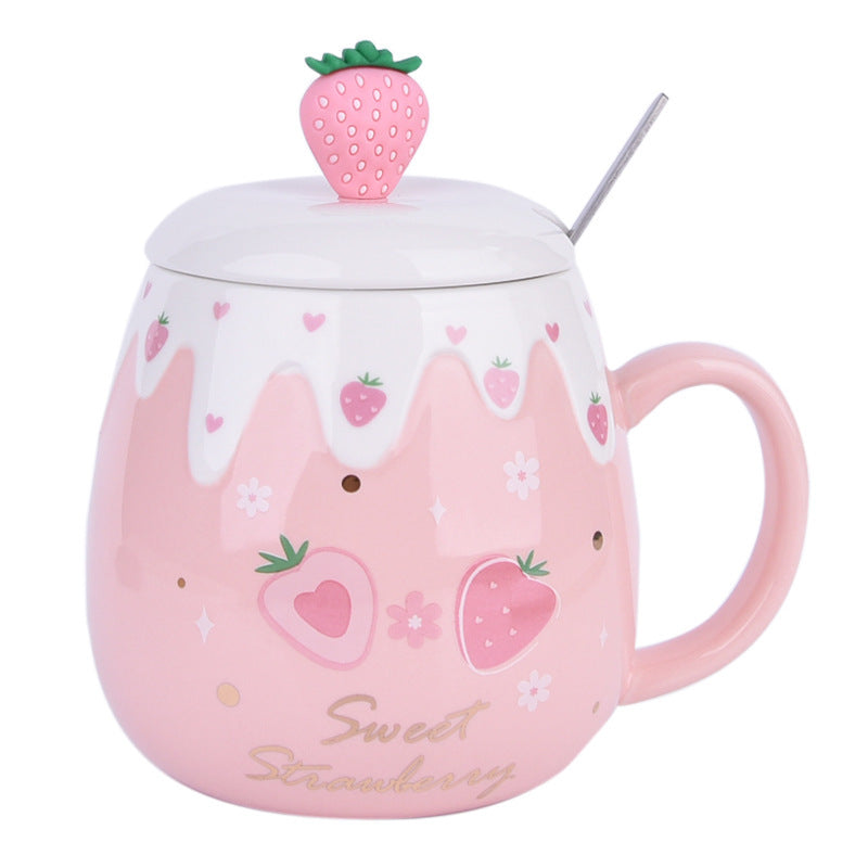 Personalized Mug Ceramic Cup With Lid Spoon