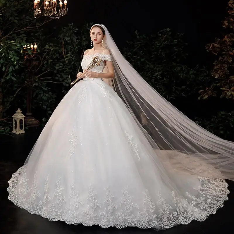 Best Selling 2024 Long Sleeve V Neck Lace Wedding Dress 2025 Vintage Bride Bridal Ball Gown Modest Wedding Dresses Customized