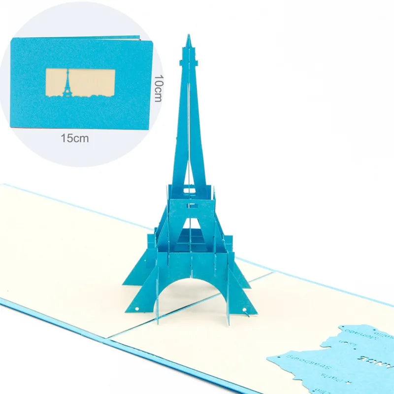 3D Pop Up Birthday Cards Laser Cut Invitations Cards World Architecture Business Card Boy Gifts Greeting Card Tourist Postcard