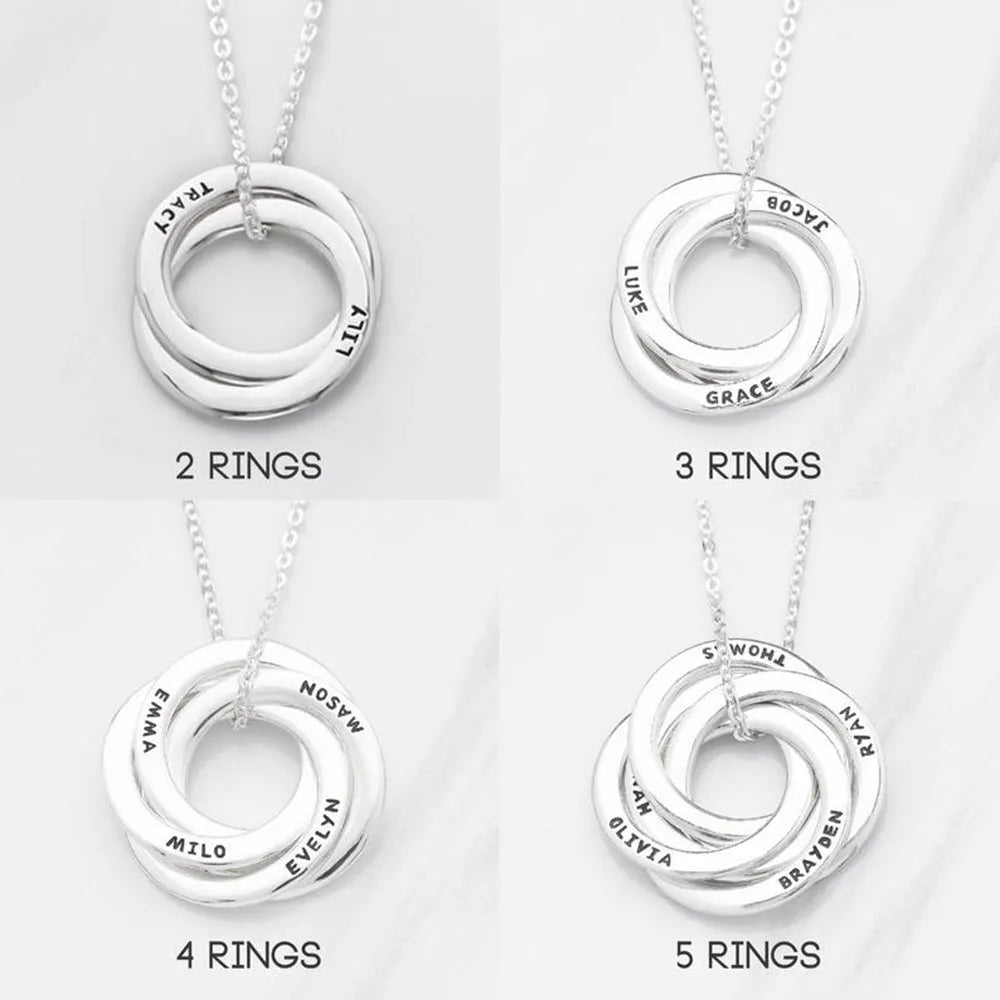 Custom Name Necklace Personality Stainless Steel Multi-round Lady Necklace Custom Name Jewelry Friend Gift
