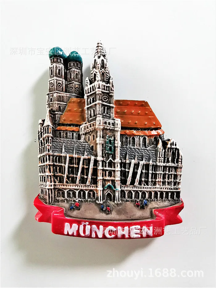 Fridge Magnet Souvenir Venice Las Vegas Greece Black Forest Munich Bull Venetian Lion Spartacus Warrior Helmet Craft Home Decor