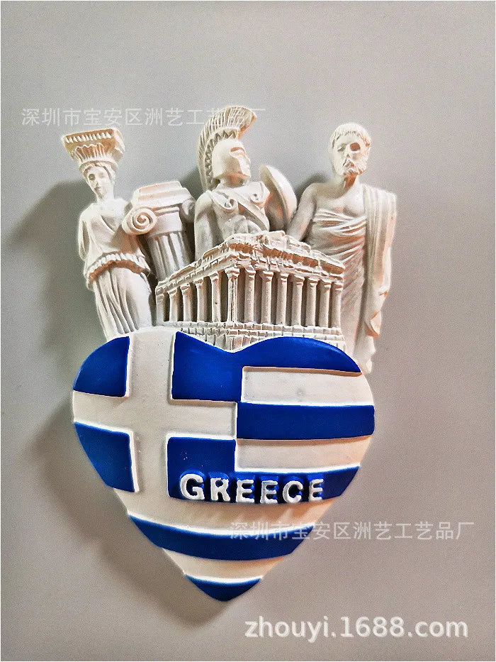 Fridge Magnet Souvenir Venice Las Vegas Greece Black Forest Munich Bull Venetian Lion Spartacus Warrior Helmet Craft Home Decor