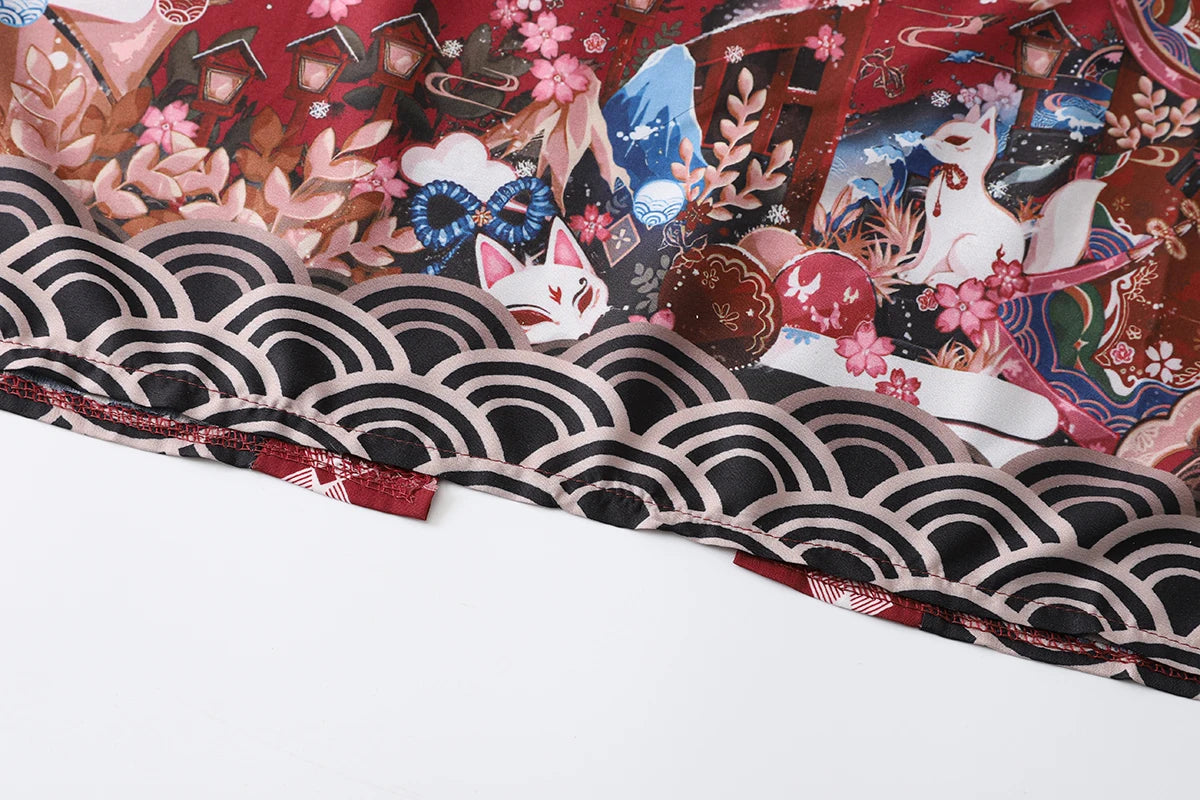 2023 New Summer Loose Red Black Japanese Samurai Streetwear Cardigan Women Men Harajuku Haori Kimono Cosplay Blouse Top Yukata