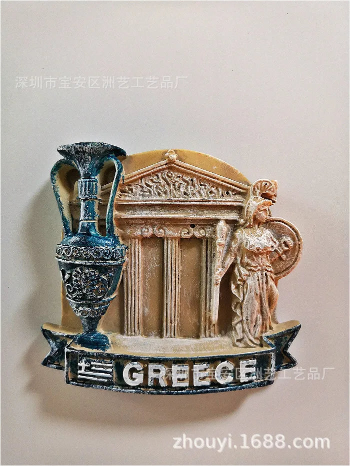 Fridge Magnet Souvenir Venice Las Vegas Greece Black Forest Munich Bull Venetian Lion Spartacus Warrior Helmet Craft Home Decor