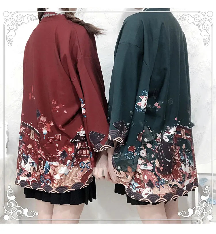 2023 New Summer Loose Red Black Japanese Samurai Streetwear Cardigan Women Men Harajuku Haori Kimono Cosplay Blouse Top Yukata