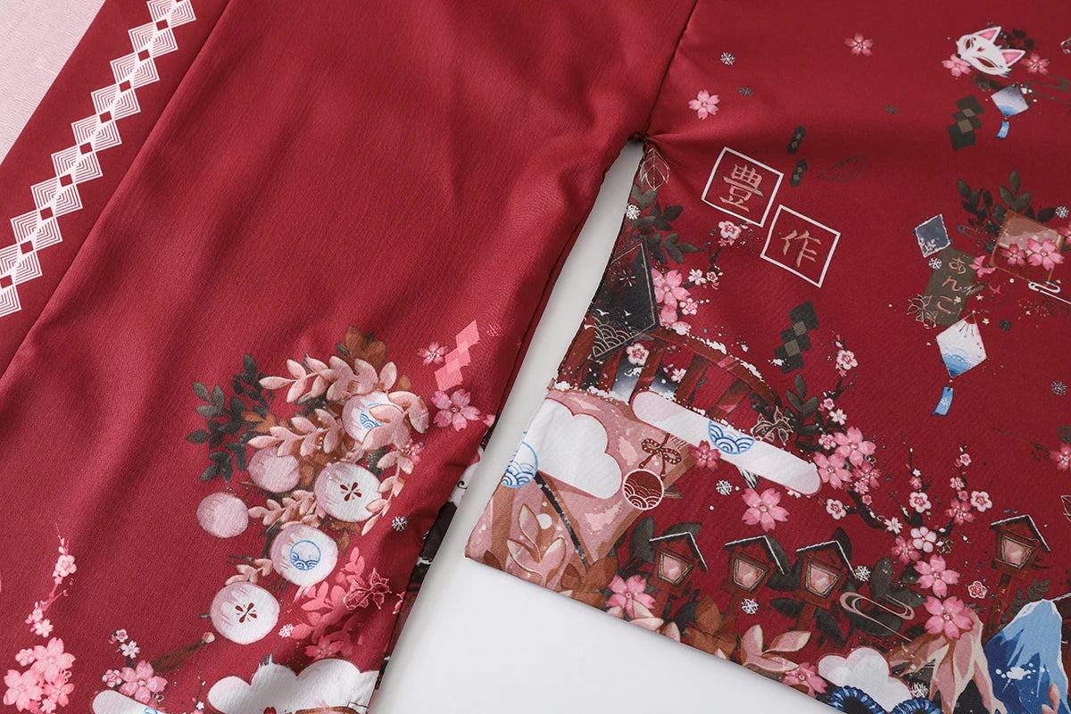 2023 New Summer Loose Red Black Japanese Samurai Streetwear Cardigan Women Men Harajuku Haori Kimono Cosplay Blouse Top Yukata