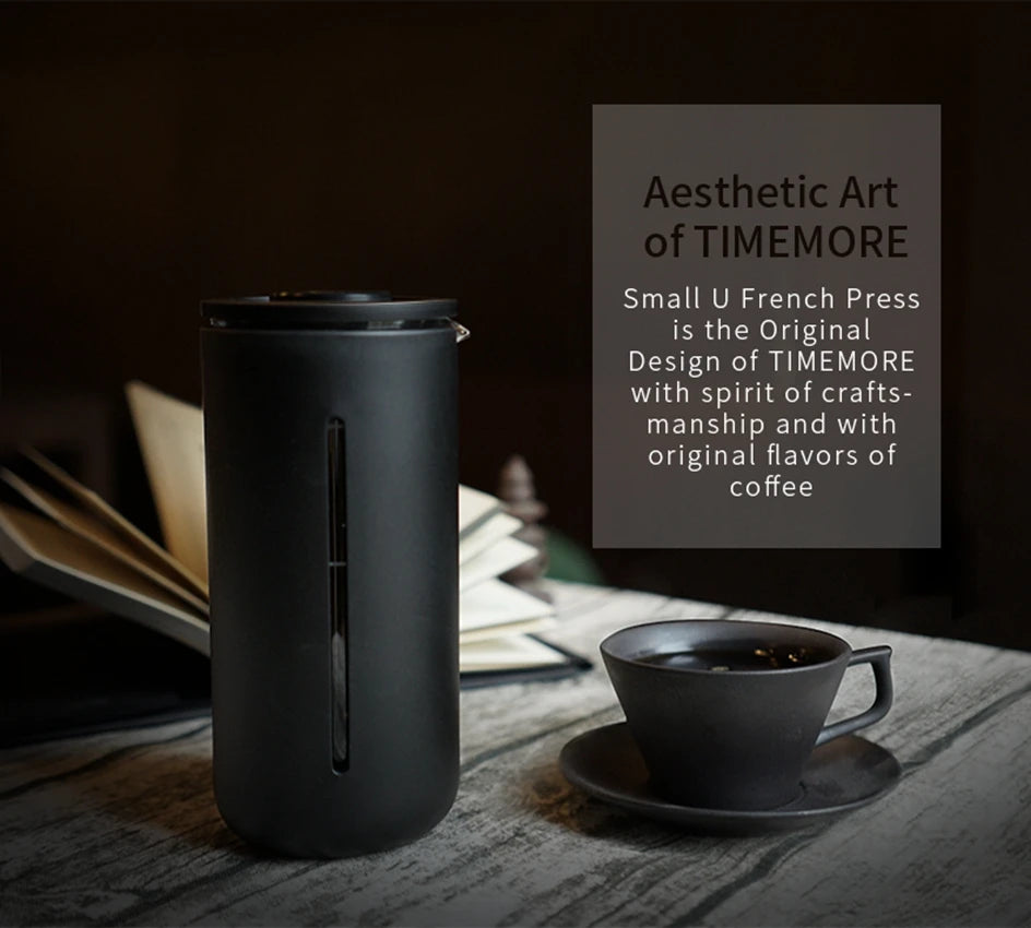 TIMEMORE Store French Press Coffee Small U 450ml Maker Utensils Mug White Black For Kitchen Home Trave Office