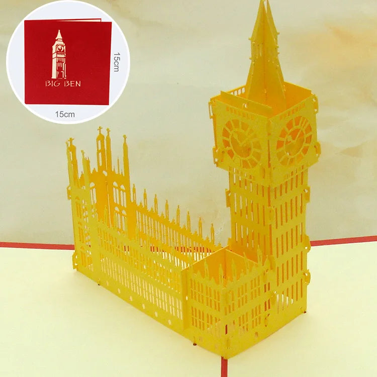 3D Pop Up Birthday Cards Laser Cut Invitations Cards World Architecture Business Card Boy Gifts Greeting Card Tourist Postcard