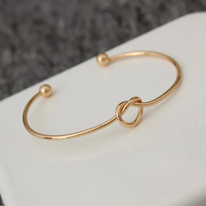 L231 Fashion Knot Cuff Bracelets & Bangles Women Jewelry Pulseira Simple Glossy Open Pulseras LOVE Valentine's Day Gift