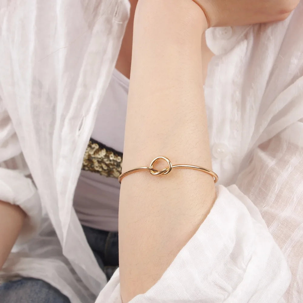L231 Fashion Knot Cuff Bracelets & Bangles Women Jewelry Pulseira Simple Glossy Open Pulseras LOVE Valentine's Day Gift
