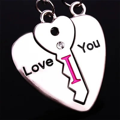 Novelty Couple Keychain Lovers Heart Key Chain Ring Casual Trinket Jewelry Valentine's Day Wedding Gift Accessories