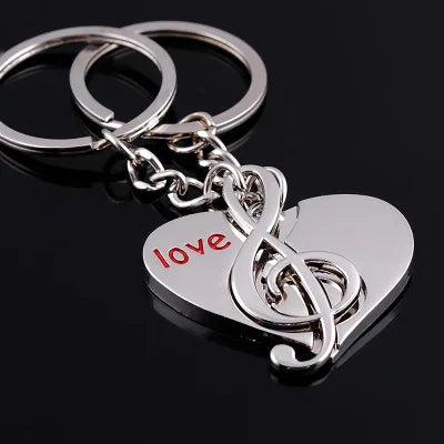 Novelty Couple Keychain Lovers Heart Key Chain Ring Casual Trinket Jewelry Valentine's Day Wedding Gift Accessories