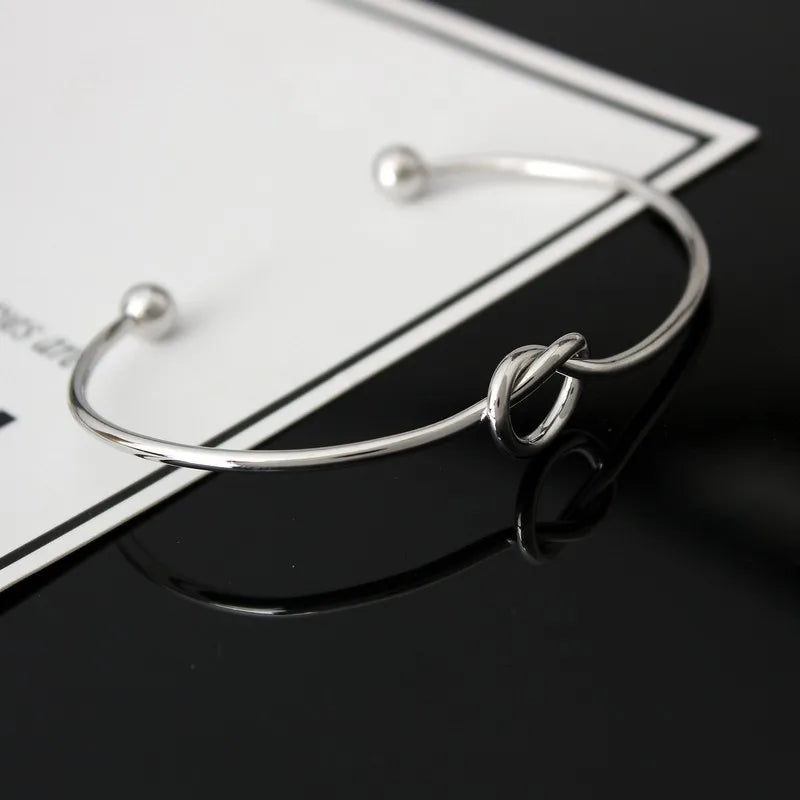L231 Fashion Knot Cuff Bracelets & Bangles Women Jewelry Pulseira Simple Glossy Open Pulseras LOVE Valentine's Day Gift