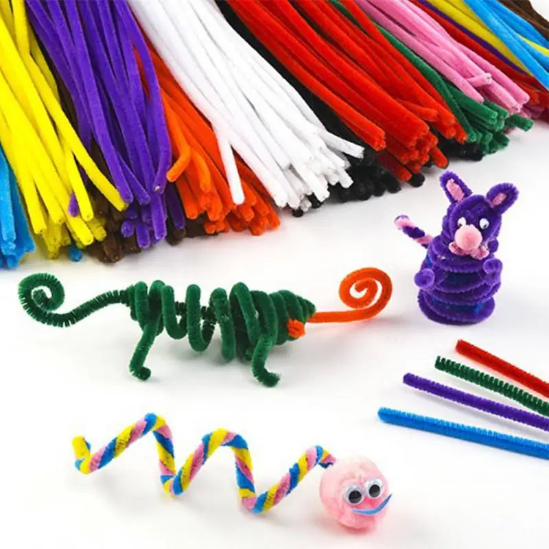 DIY Handmade Crafts Toys Chenille Kids Toy Educational Crafts Chenille Stems Kids Colorful Cure-Pipe Colorful Pipe Cleaner