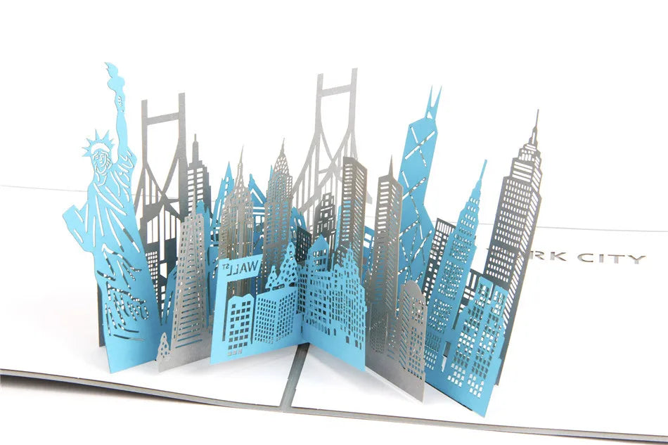 3D Pop Up Birthday Cards Laser Cut Invitations Cards World Architecture Business Card Boy Gifts Greeting Card Tourist Postcard