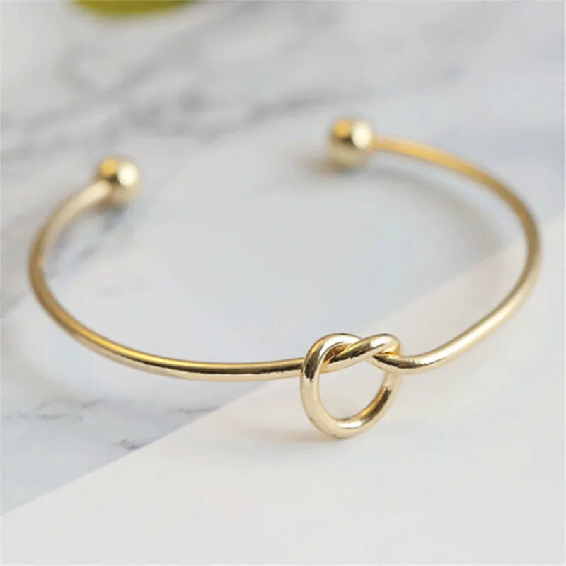 L231 Fashion Knot Cuff Bracelets & Bangles Women Jewelry Pulseira Simple Glossy Open Pulseras LOVE Valentine's Day Gift