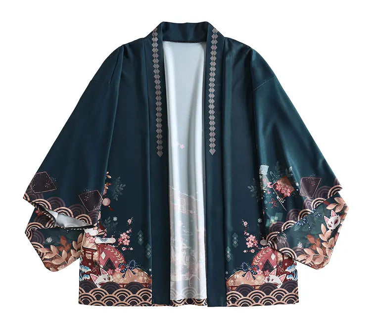 2023 New Summer Loose Red Black Japanese Samurai Streetwear Cardigan Women Men Harajuku Haori Kimono Cosplay Blouse Top Yukata