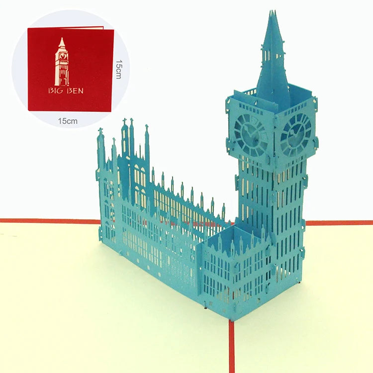 3D Pop Up Birthday Cards Laser Cut Invitations Cards World Architecture Business Card Boy Gifts Greeting Card Tourist Postcard