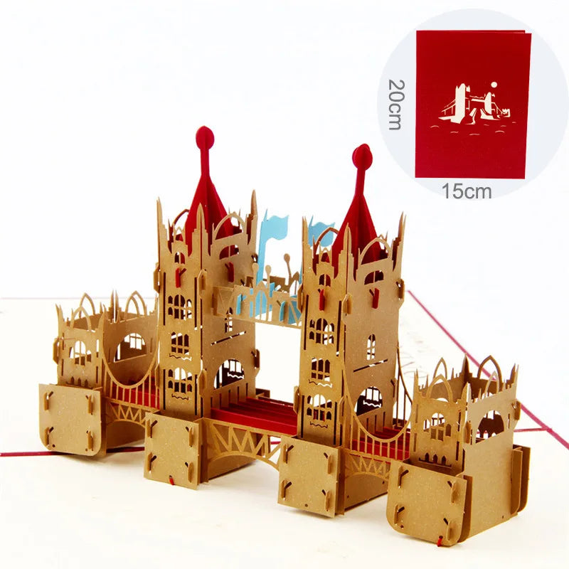 3D Pop Up Birthday Cards Laser Cut Invitations Cards World Architecture Business Card Boy Gifts Greeting Card Tourist Postcard