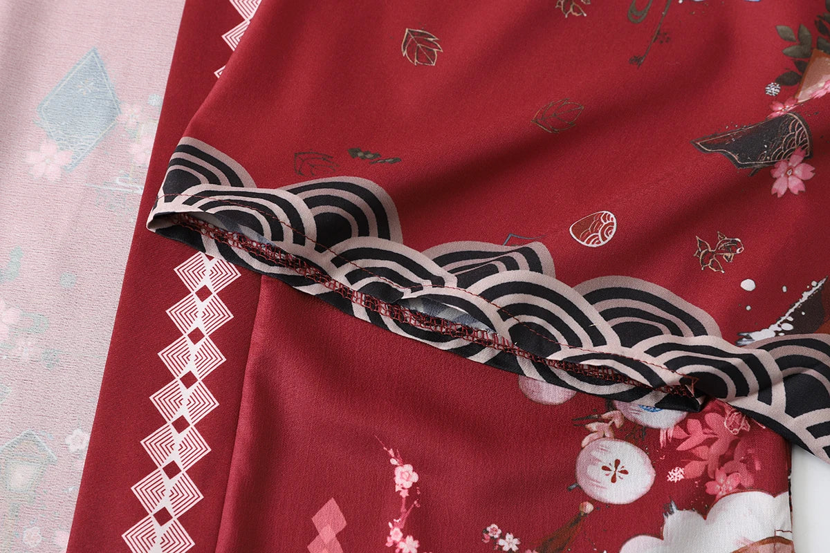 2023 New Summer Loose Red Black Japanese Samurai Streetwear Cardigan Women Men Harajuku Haori Kimono Cosplay Blouse Top Yukata