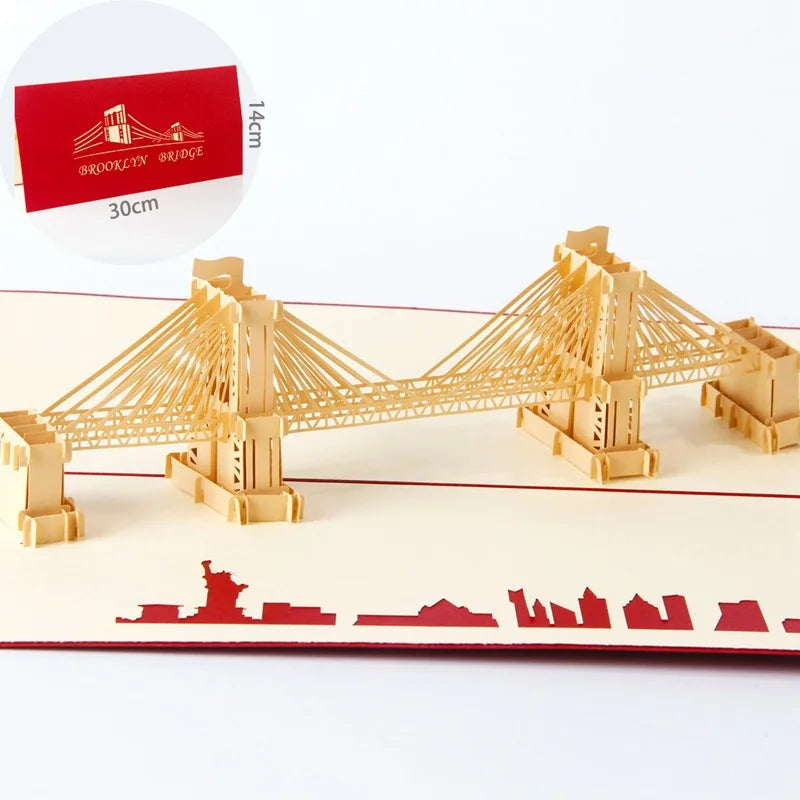 3D Pop Up Birthday Cards Laser Cut Invitations Cards World Architecture Business Card Boy Gifts Greeting Card Tourist Postcard