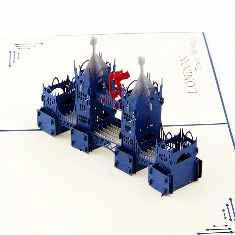3D Pop Up Birthday Cards Laser Cut Invitations Cards World Architecture Business Card Boy Gifts Greeting Card Tourist Postcard
