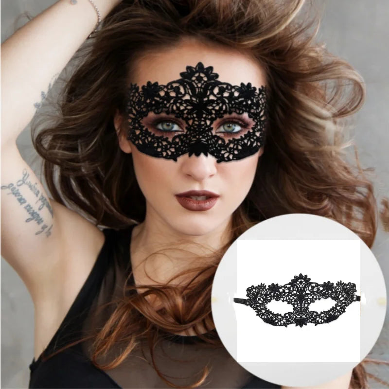 Black Masquerade Eye Masks Couple Venetian Men Women Cosplay Costume Halloween Dance Club Prom Party Headdress Half Face Masks