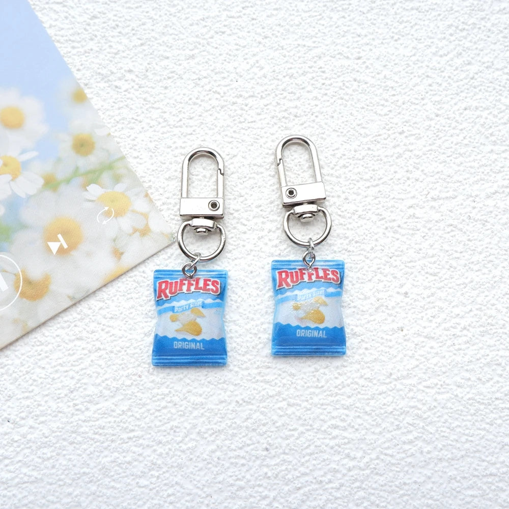 2pcs Cute Snacks Keychain Handmade Bag Jewelry DIY Gifts