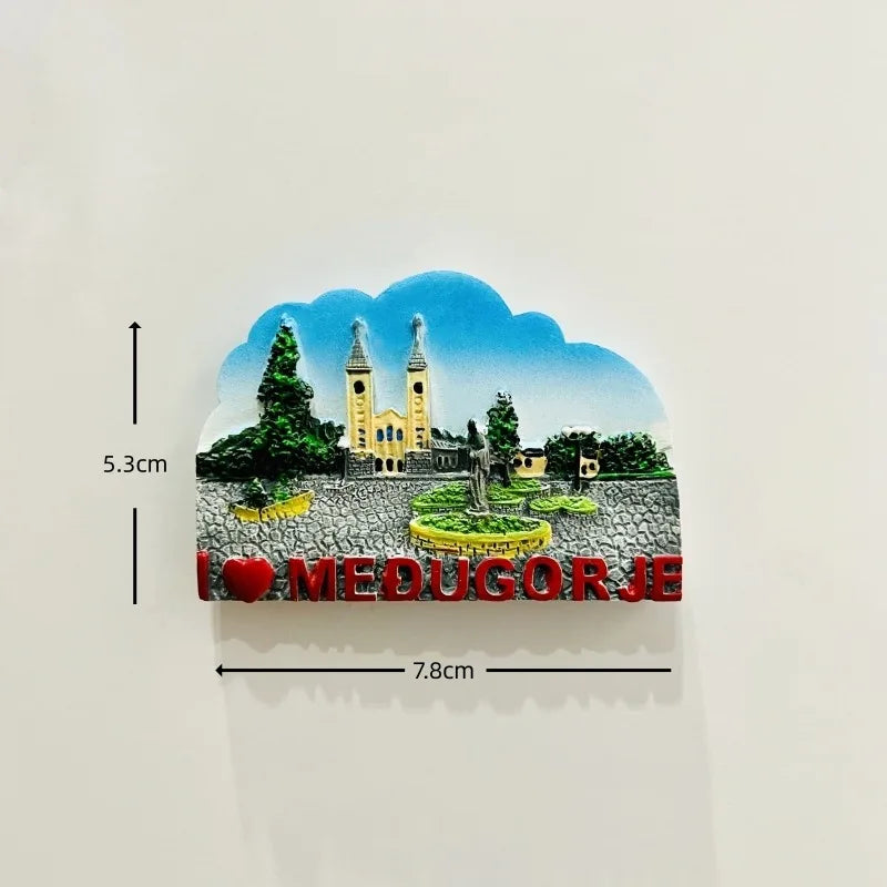Bosnia and Herzegovina 3D Fridge Magnets Souvenir Resin Refrigerator Magnets Sticker Collection Handicraft Gift Home Decoration