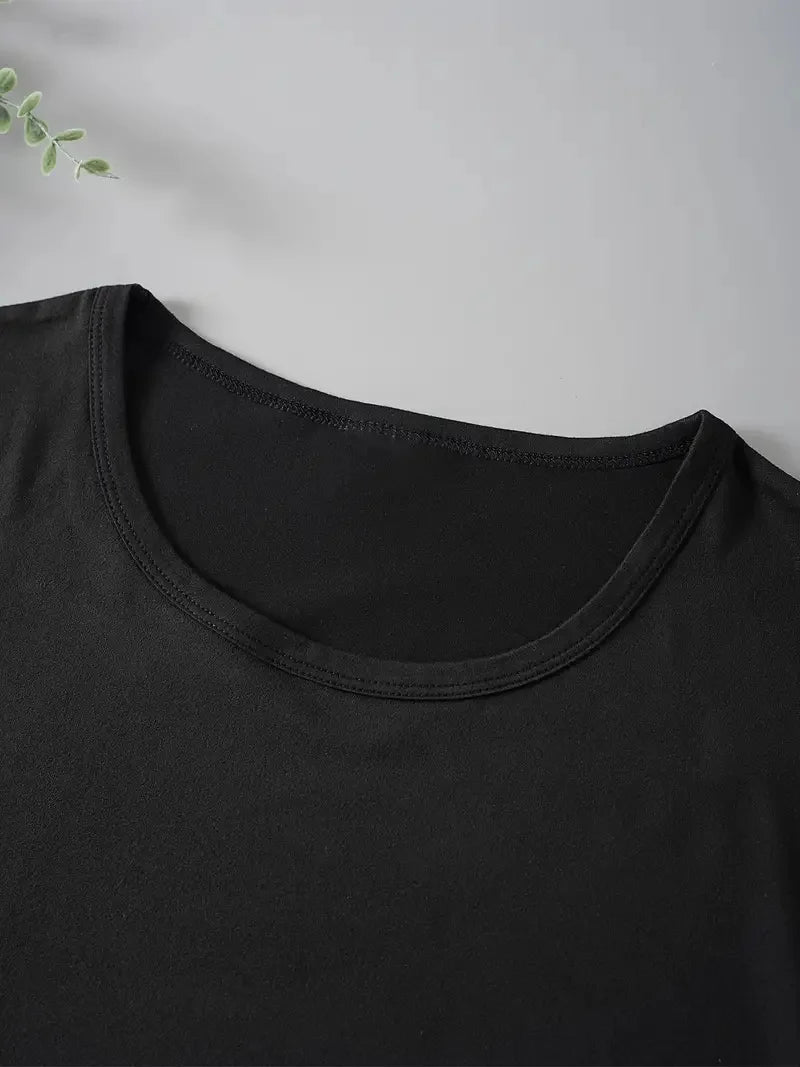 Plus Size PARIS Print T-shirt Short Sleeve Crew Neck Casual Top For Summer & Spring Women's Clothing