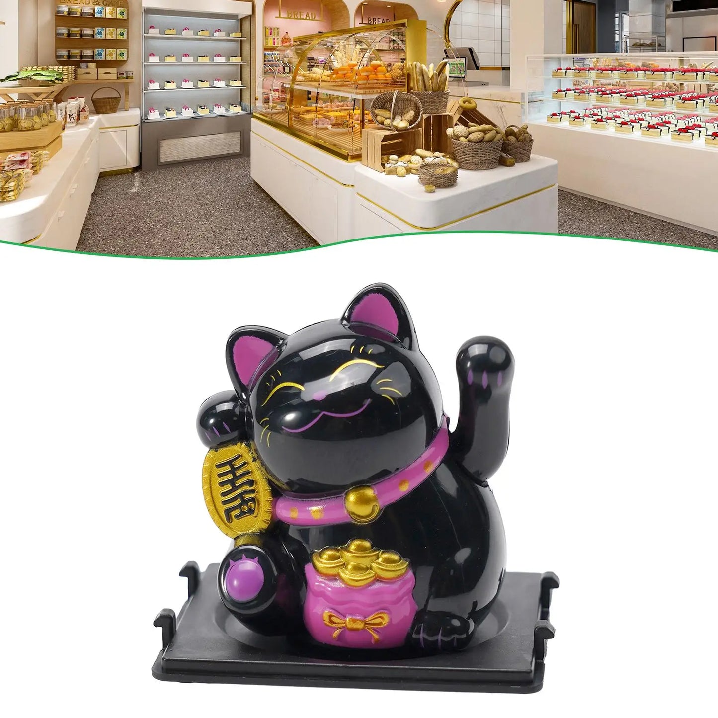 High Quality Lucky Cat Ornament Car Dashboard Decor Vehicle Accessories Automatic Waving Cartoon Decoration Interior