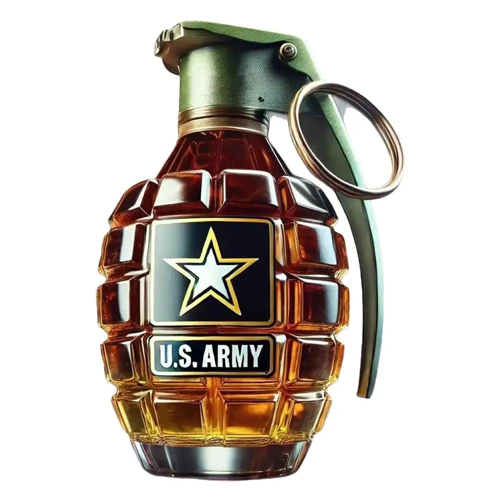Unique Military Grenade Whiskey Bottle – Cool Gift for Men, Bar & Office Decor