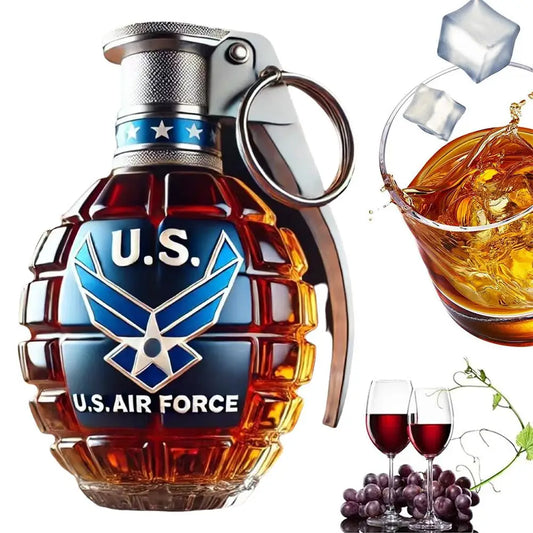 Unique Military Grenade Whiskey Bottle – Cool Gift for Men, Bar & Office Decor