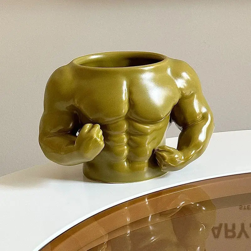Creative Ceramic Pectorales Mugs Home Breakfast Milk Coffee Mug Water Cups Boys Gym Trainer UP YOU Funny Gift Mugs Holiday Gift
