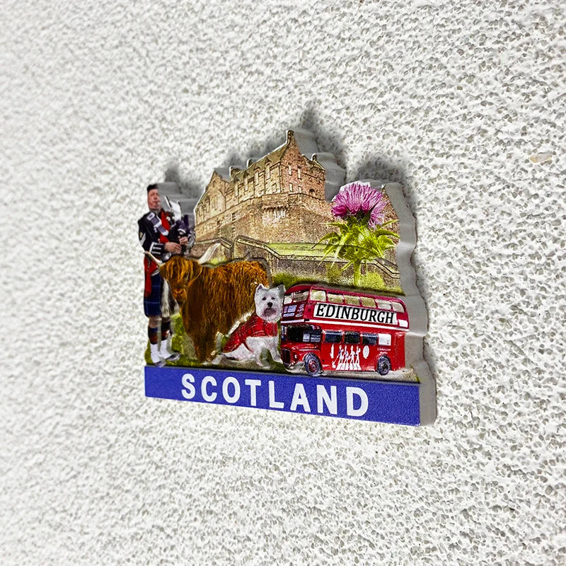 Scottish landscape tourism souvenirs personality home 3D stereo refrigerator magnet collection arts and crafts gift ideas