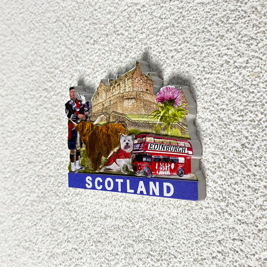 Scottish landscape tourism souvenirs personality home 3D stereo refrigerator magnet collection arts and crafts gift ideas
