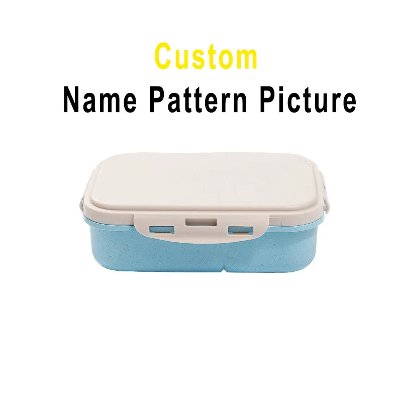 Personalised lunch box for Kids Student Remarks Name LOGO Picture Photo PP Eco-friendly Material With Spoon Fork