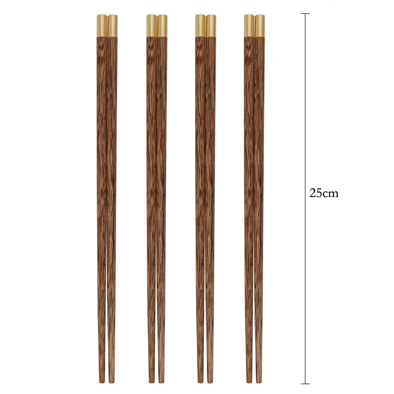 4 Pairs Chinese Chopsticks Wooden Sushi Sticks Japanese Chopstick Set Reusable Korean Food Chop Sticks Kitchen Wood Tableware