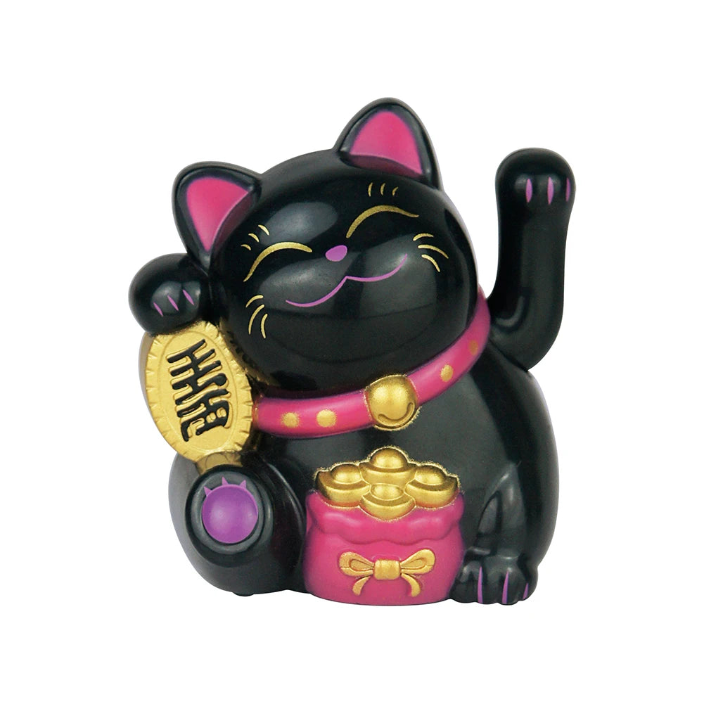 1pcs Solar Powered Maneki Neko Waving Arm Beckoning Fortune Cat Lucky Cat For Home Office And Car Decor