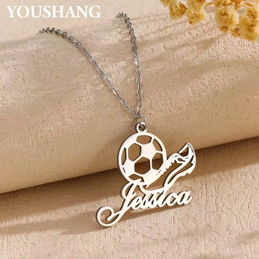 YOUSHANG Customized Football Name Necklace