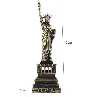 ERMAKOVA Metal Architecture Figurine World Famous Landmark Building Souvenir Statue Home Office Desktop Decor Christmas Gift