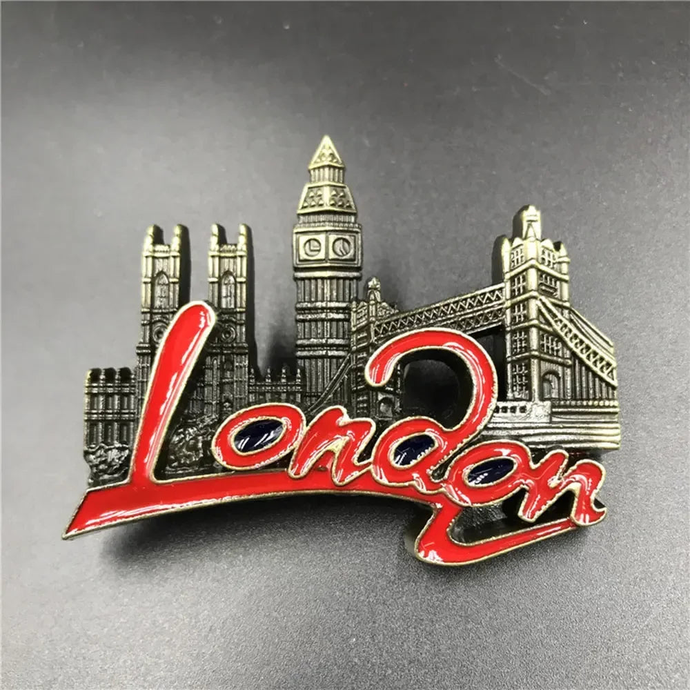 Home Decor Fridge Magnet Refrigerator Metal USA Alaska York Paris Italy London Post Office UK Dubai Belgium Israel Stereo