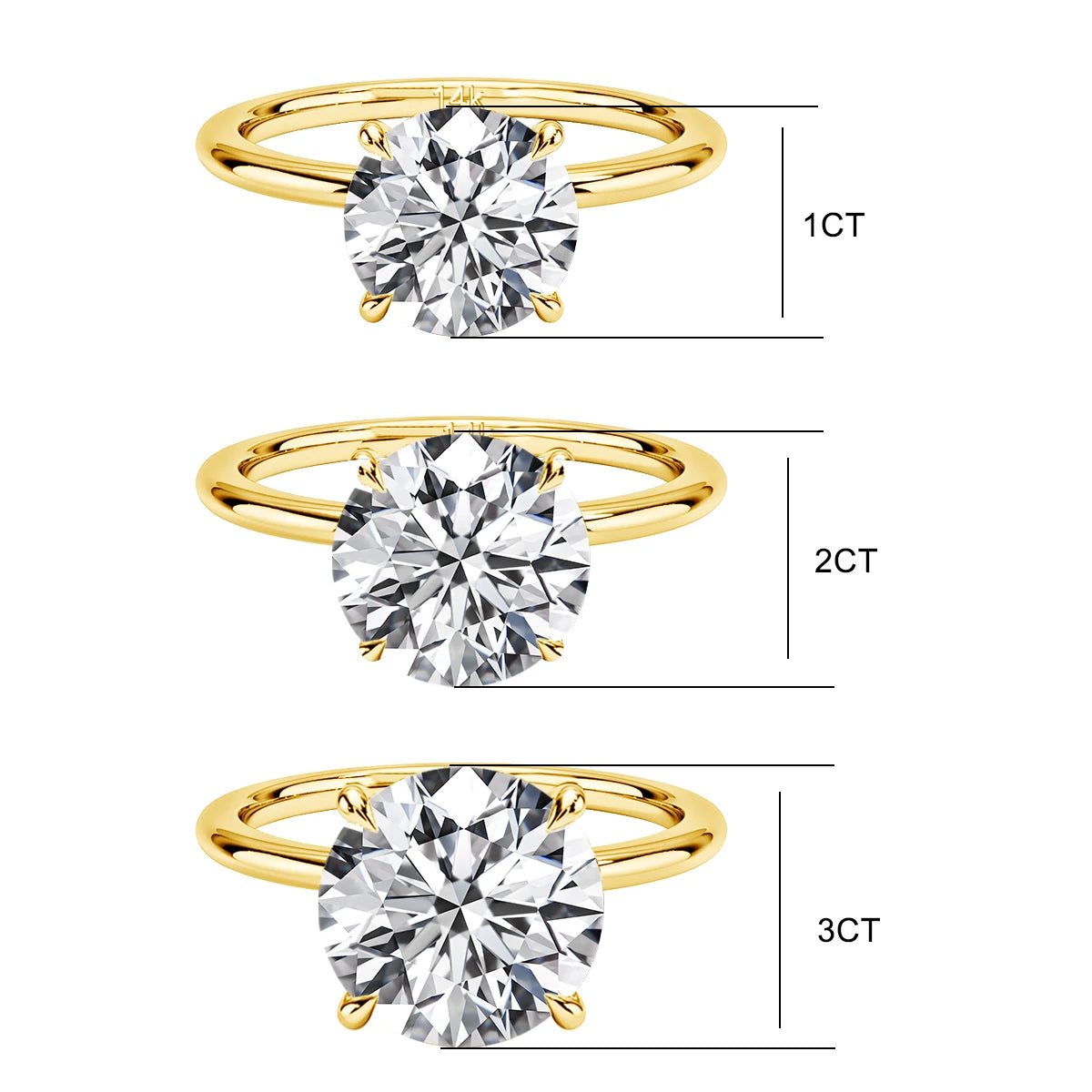 Original and Pure 14k Gold Wedding Rings Au585 Jewelry Real Certified 1ct to 3ct Moissanite Ring for Women Luxury Wedding 2025