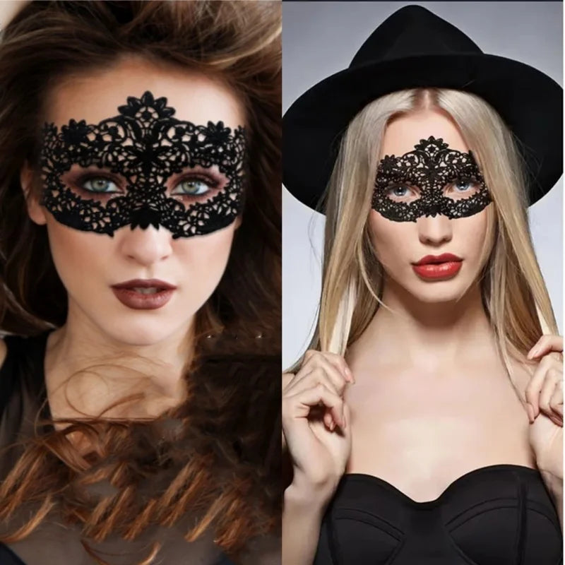 Black Masquerade Eye Masks Couple Venetian Men Women Cosplay Costume Halloween Dance Club Prom Party Headdress Half Face Masks