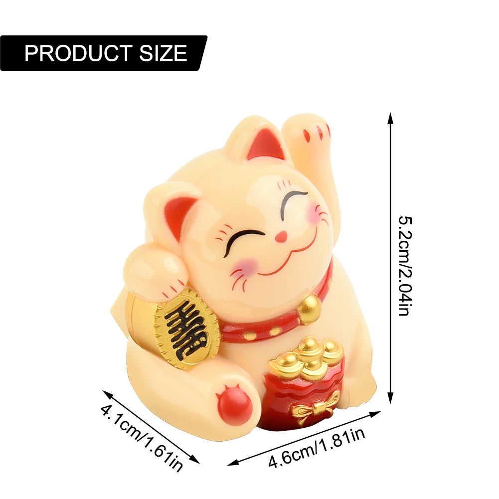 High Quality Lucky Cat Ornament Car Dashboard Decor Vehicle Accessories Automatic Waving Cartoon Decoration Interior