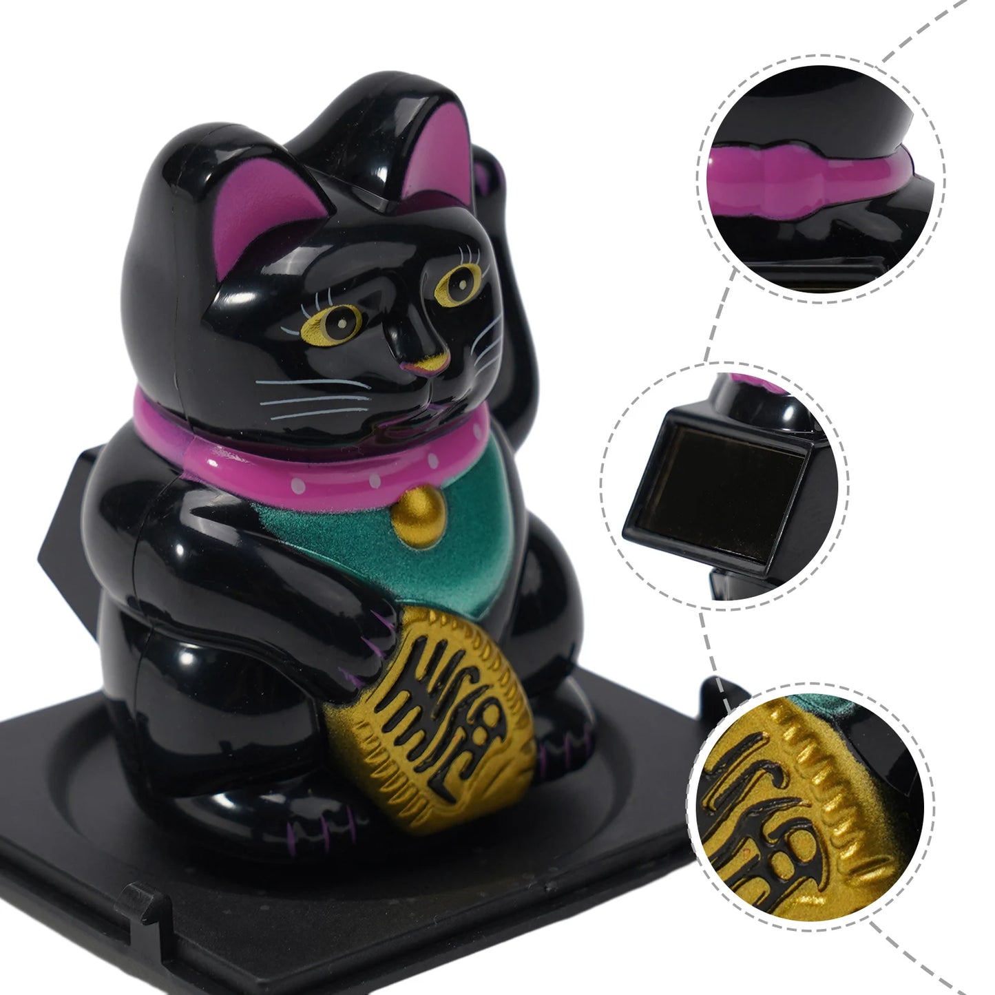 High Quality Lucky Cat Ornament Car Dashboard Decor Vehicle Accessories Automatic Waving Cartoon Decoration Interior