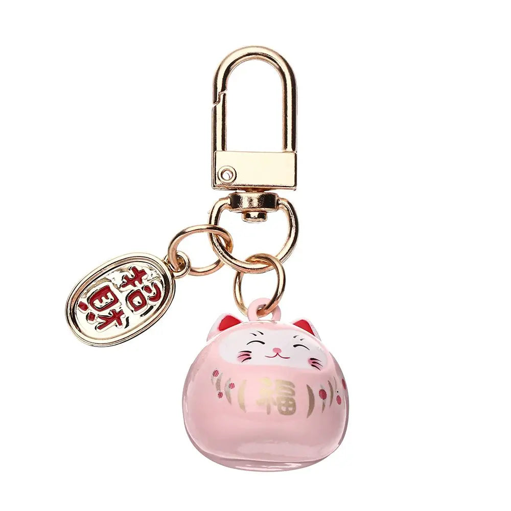 Japanese Cute Lucky Cat Keychains Cartoon Lucky Cat Key Chains Car Bag Charm Ornaments Pendant Keyring Couple Gift